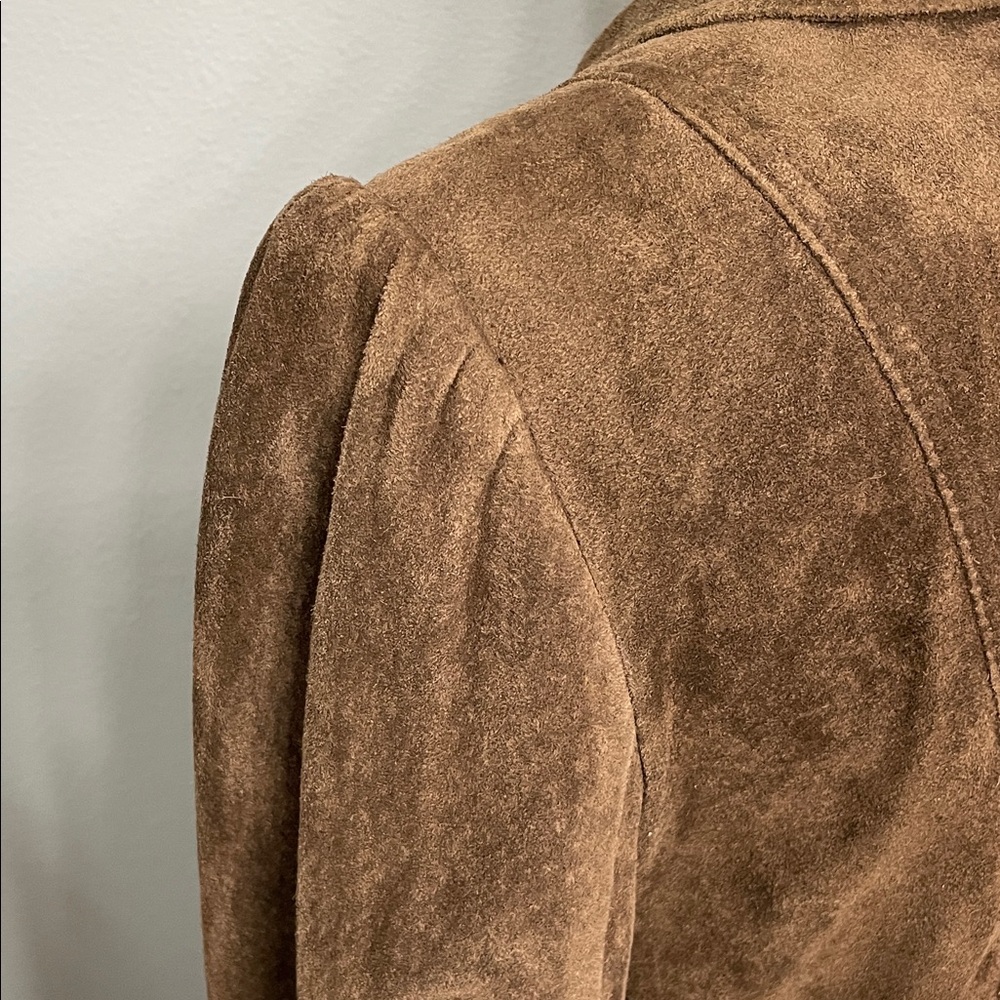Atl Studio 4 Button Collared Suede Jacket Size 10 - image 5